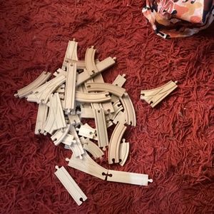 Lots of wooden tracks train